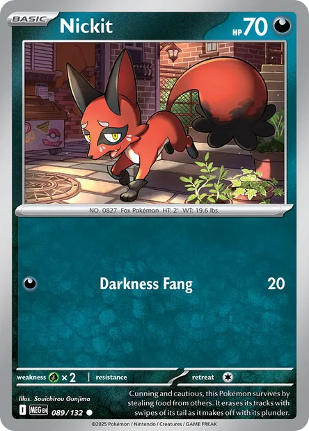 Nickit, Pokémon card MEG 089 — Mega Evolution set