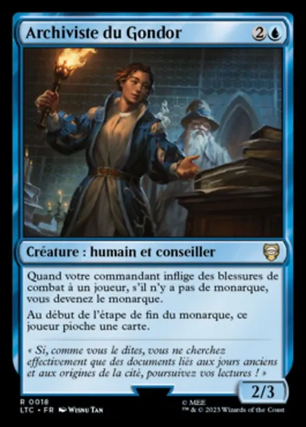 Archiviste du Gondor, carte Magic LTC 18 — extension Tales of Middle-earth Commander