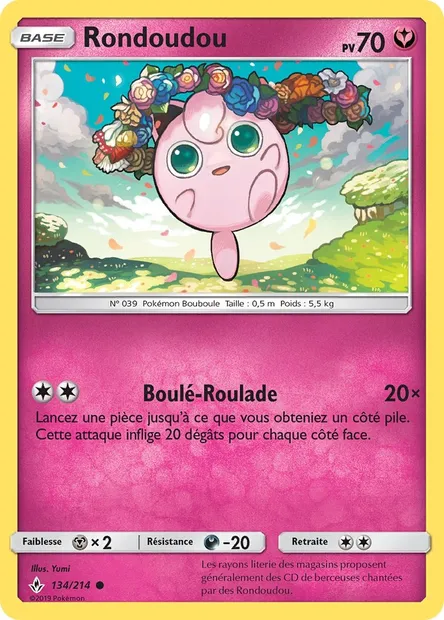 Rondoudou, carte Pokémon UNB 134 — extension Alliance Infaillible