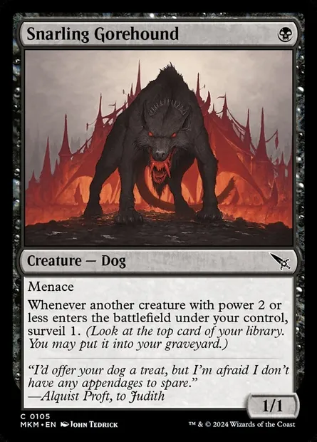 Snarling Gorehound, Magic card MKM 105 — Murders at Karlov Manor set