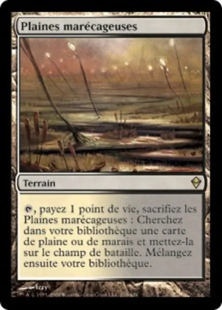 Plaines marécageuses, carte Magic ZEN 219 — extension Zendikar
