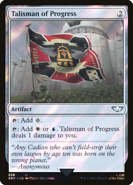 Talisman de progrès, carte Magic 40K 258★ — extension Warhammer 40,000 Commander