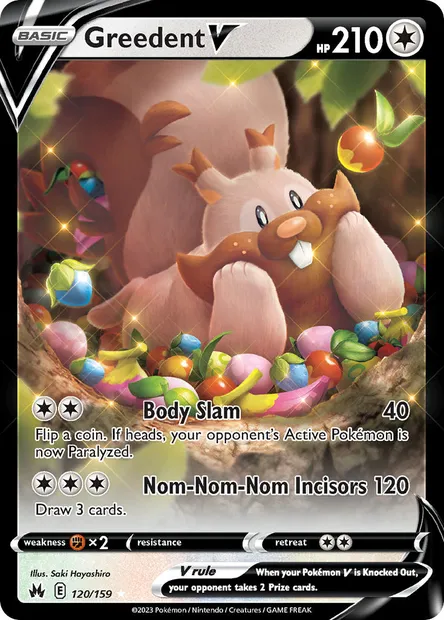 Greedent V, Pokémon card CRZ 120 — Crown Zenith set