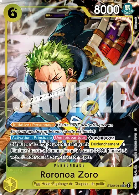Roronoa Zoro, carte One Piece ST29-014 — extension EGG HEAD