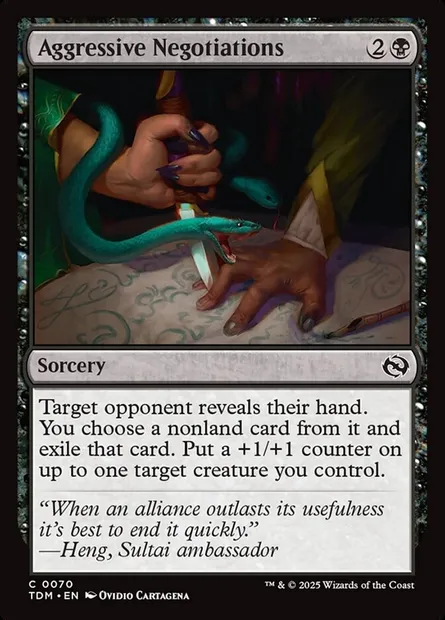 Aggressive Negotiations, Magic card TDM 70 — Tarkir: Dragonstorm set