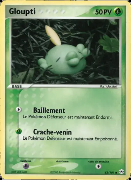 Gloupti, carte Pokémon HL 62 — extension EX Légendes Oubliées