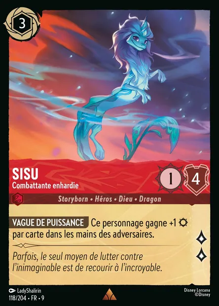 Sisu - Combattante enhardie, carte Disney Lorcana CH9-118 — extension Fabuleux