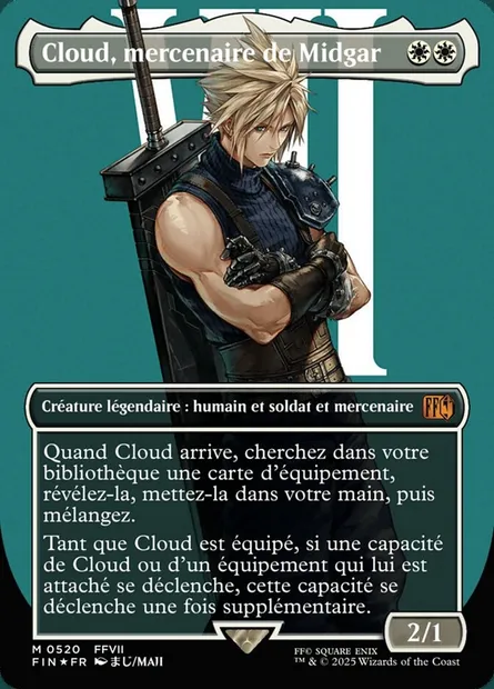 Cloud, mercenaire de Midgar, carte Magic FIN 520 — extension Final Fantasy