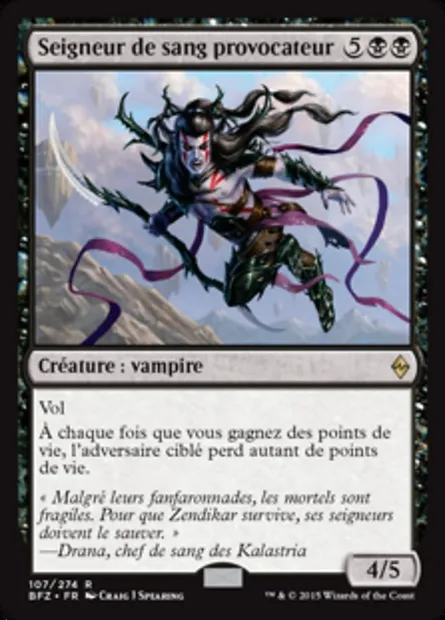 Seigneur de sang provocateur, carte Magic BFZ 107 — extension La bataille de Zendikar