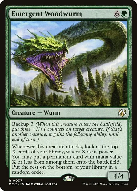 Emergent Woodwurm, Magic card MOC 37 — March of the Machine Commander set