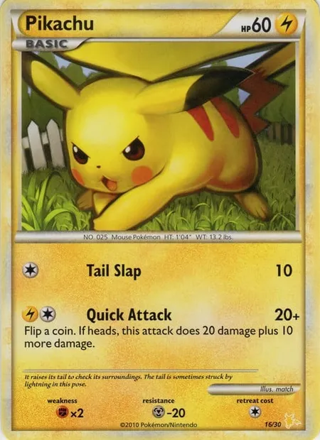 Pikachu, carte Pokémon TK4R 016 — extension HS Trainer Kit (Raichu)