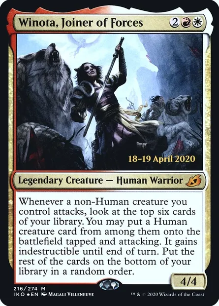 Winota, unisseuse de forces, carte Magic PIKO 216s — extension Ikoria: Lair of Behemoths Promos