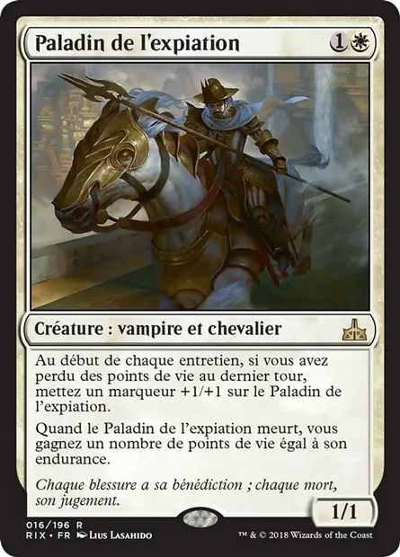 Paladin de l'expiation, carte Magic RIX 16 — extension Les combattants d'Ixalan