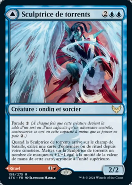 Sculptrice de torrents // Sonate pour lance-flammes, carte Magic STX 159 — extension Strixhaven: l'Académie des Mages