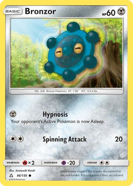 Bronzor, Pokémon card UPR 86 — Ultra Prism set