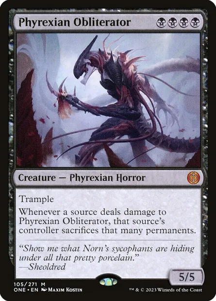 Phyrexian Obliterator, Magic card ONE 105 — Phyrexia: All Will Be One set