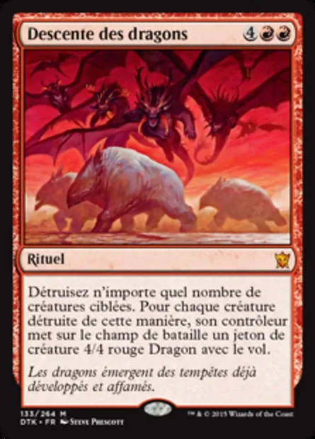 Descente des dragons, carte Magic DTK 133 — extension Les Dragons de Tarkir