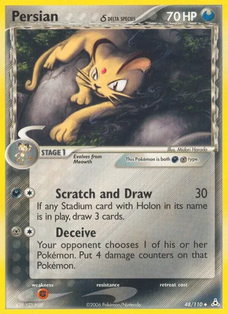 Persian δ, Pokémon card HP 48 — Holon Phantoms set