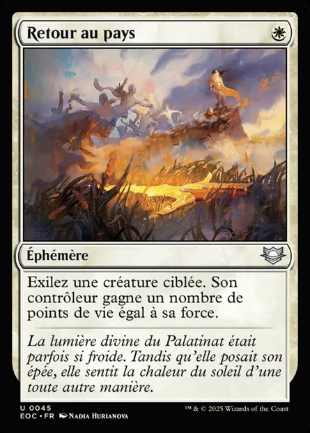 Retour au pays, carte Magic EOC 45 — extension Edge of Eternities Commander
