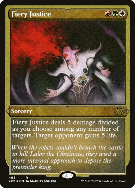Fiery Justice, Magic card 2X2 495 — Double Masters 2022 set