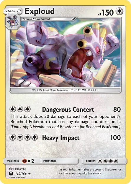 Exploud, Pokémon card CES 119 — Celestial Storm set