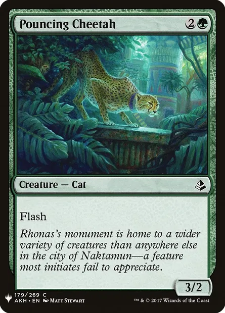 Pouncing Cheetah, Magic card PLST AKH-179 — The List set