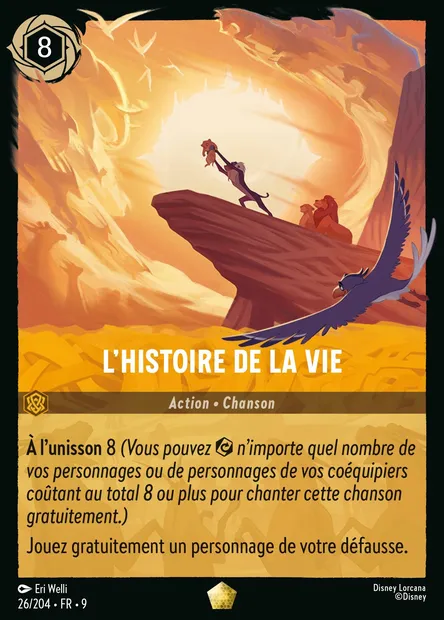L'histoire de la vie, carte Disney Lorcana CH9-026 — extension Fabuleux