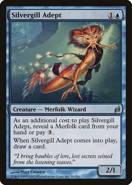Silvergill Adept, Magic card LRW 86 — Lorwyn set