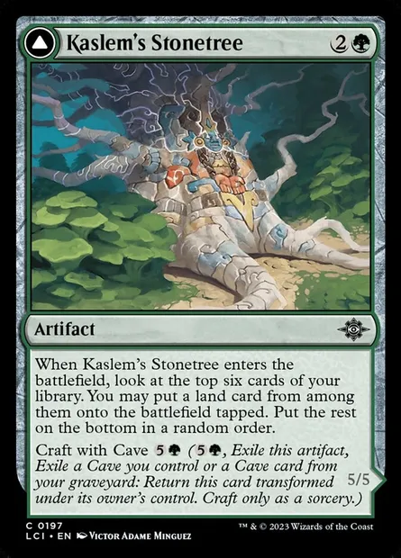 Kaslem's Stonetree // Kaslem's Strider, Magic card LCI 197 — The Lost Caverns of Ixalan set
