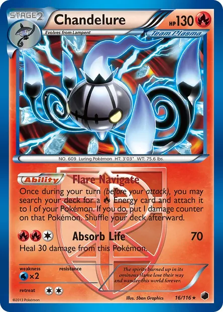Chandelure, Pokémon card PLF 16 — Plasma Freeze set