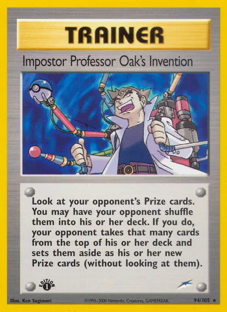 Impostor Professor Oak's Invention, Pokémon card NDE 94 — Neo Destiny set