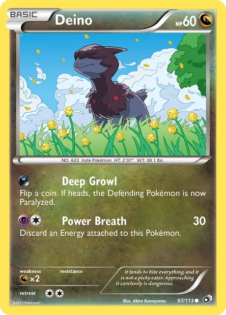 Deino, Pokémon card LTR 97 — Legendary Treasures set