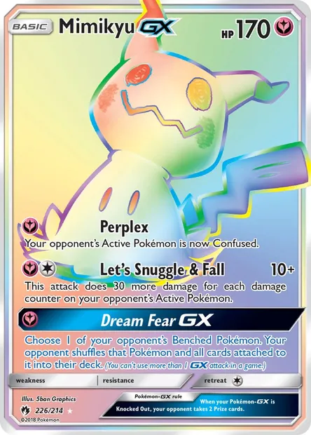 Mimikyu GX, Pokémon card LOT 226 — Lost Thunder set