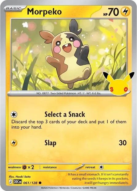 Morpeko, Pokémon card 30C 061 — 30th Celebration set