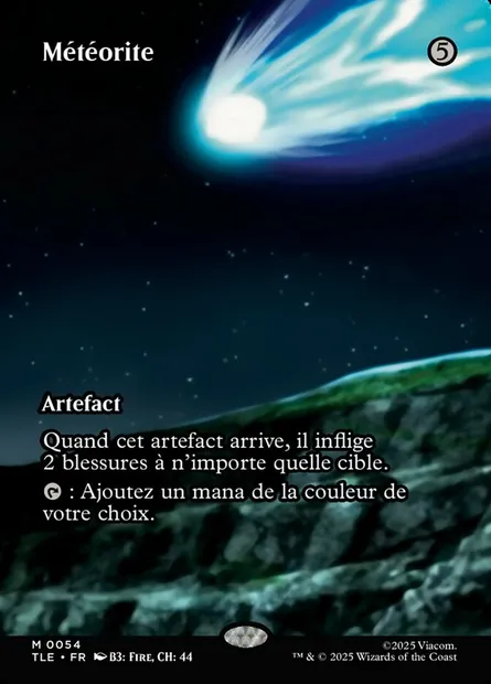 Météorite, carte Magic TLE 54 — extension Avatar: The Last Airbender Eternal