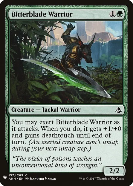 Bitterblade Warrior, Magic card PLST AKH-157 — The List set