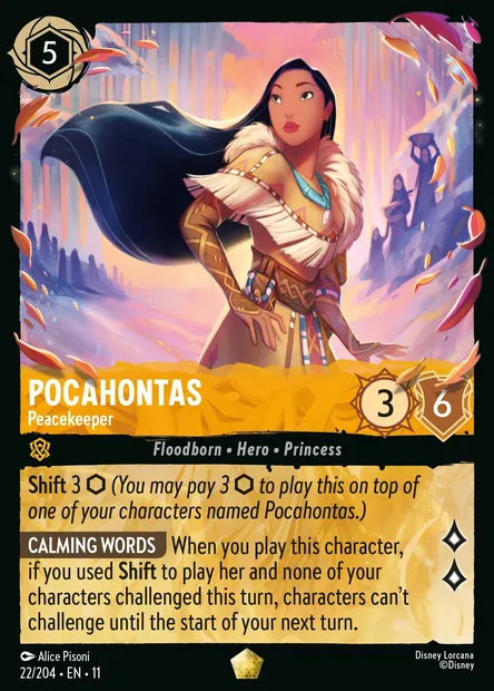Pocahontas - Peacekeeper, Disney Lorcana card CH11-022 — Winterspell set