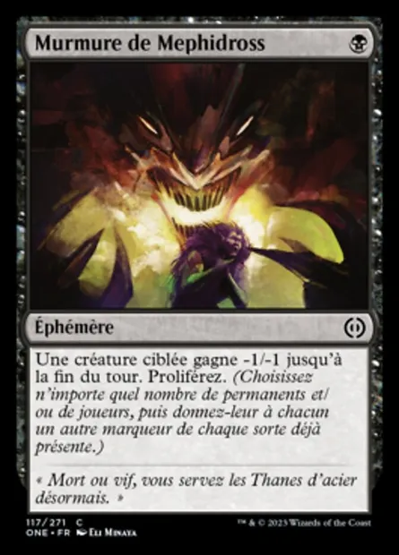 Murmure de Mephidross, carte Magic ONE 117 — extension Tous Phyrexians