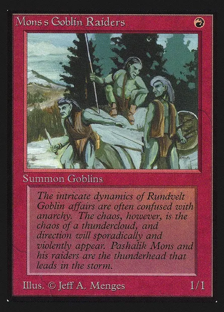 Mons's Goblin Raiders, Magic card CED 165 — Collectors' Edition set