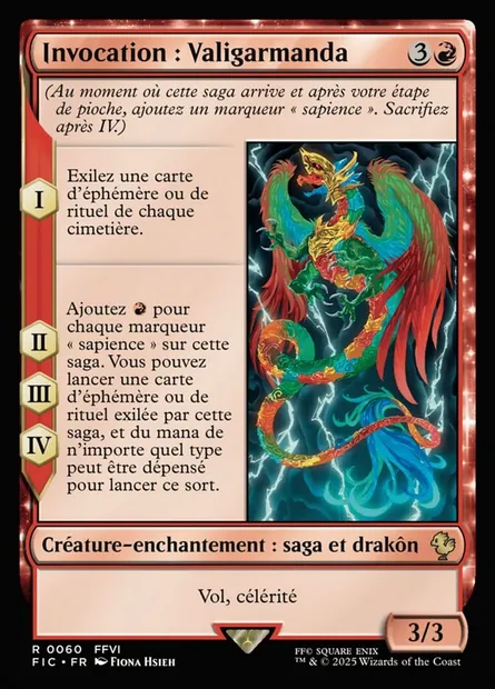 Invocation : Valigarmanda, carte Magic FIC 60 — extension Final Fantasy Commander