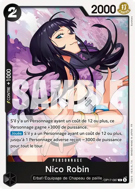 Nico Robin, carte One Piece OP17-087 — extension LES GUERRIERS LES PLUS PUISSANTS AU MONDE