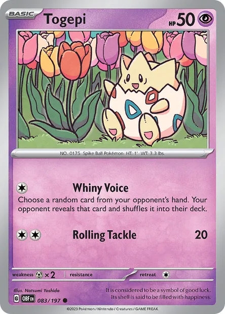 Togepi, Pokémon card OBF 083 — Obsidian Flames set