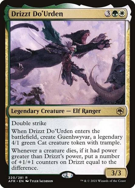 Drizzt Do'Urden, Magic card AFR 220 — Adventures in the Forgotten Realms set