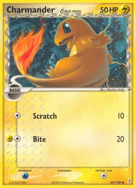 Charmander δ, Pokémon card CG 49 — Crystal Guardians set