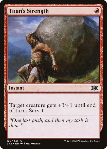 Titan's Strength, Magic card 2X2 128 — Double Masters 2022 set