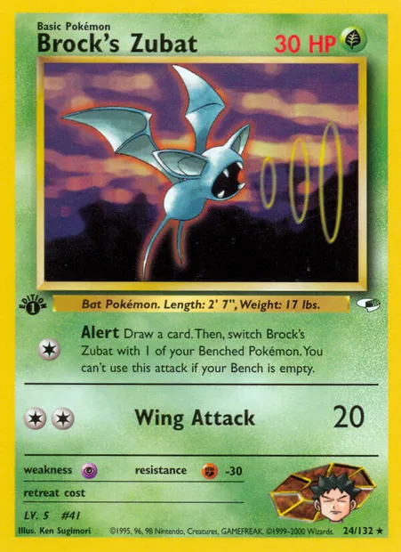Brock's Zubat, carte Pokémon GH 24 — extension Gym Heroes