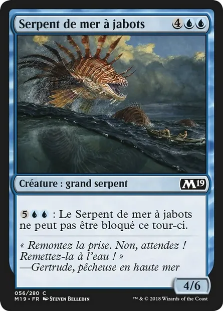 Serpent de mer à jabots, carte Magic M19 56 — extension Core Set 2019