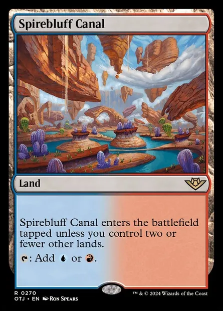 Spirebluff Canal, Magic card OTJ 270 — Outlaws of Thunder Junction set