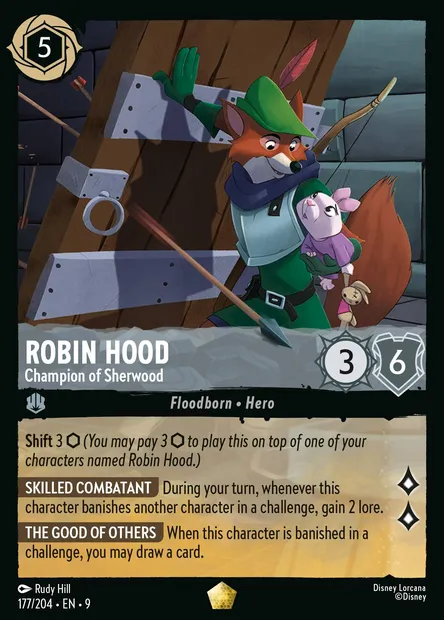 Robin Hood - Champion of Sherwood, Disney Lorcana card CH9-177 — Fabled set