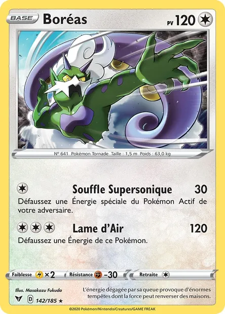 Boréas, carte Pokémon VIV 142 — extension Voltage Éclatant